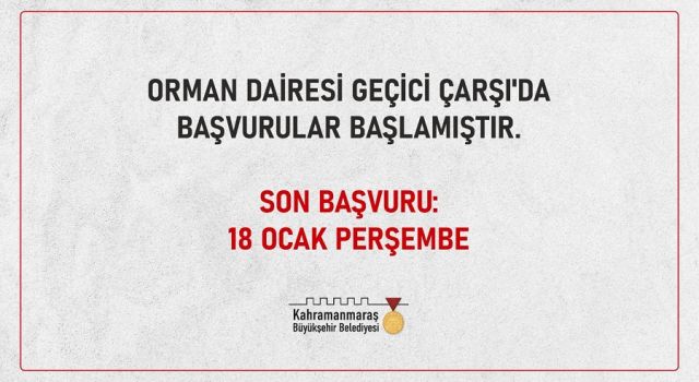 Orman Dairesi Geçici Çarşı’da Başvurular Başladı!