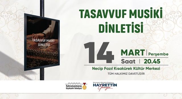 Büyükşehir’in Ramazan Ayı Etkinlikleri Tasavvuf Musiki Dinletisiyle Başlayacak!