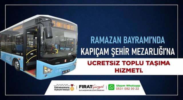 Bayramda Kapıçam Mezarlığı’na Ücretsiz Seferler Düzenlenecek