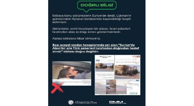 Suriye’de Alevi bir ailenin, Türk askerleri tarafından hedef alındığı iddiasına ilişkin açıklama