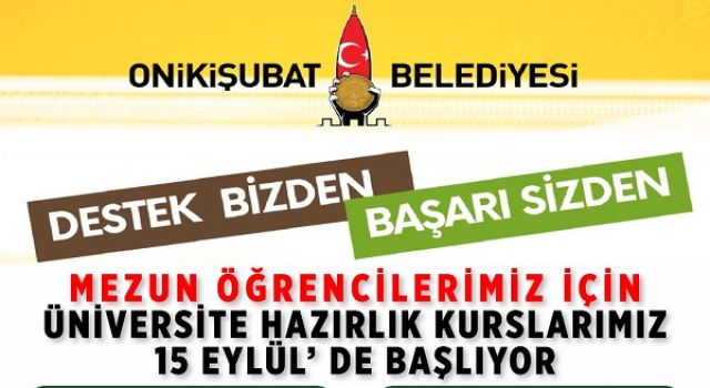 Onikişubat Belediyesi’nin ücretsiz Üniversite Hazırlık Kursu’nda yeni dönem başlıyor