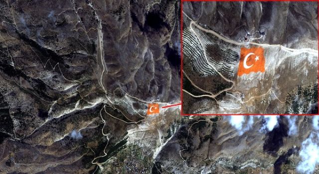 Milli Savunma Bakanlığı, Onikişubat Belediyesi’nin dünyanın en büyük Türk Bayrağı’nı uzaydan görüntüledi