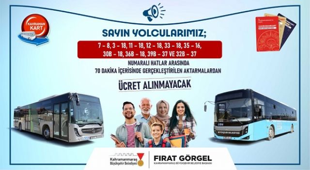 Büyükşehir’den Ücretsiz Aktarma