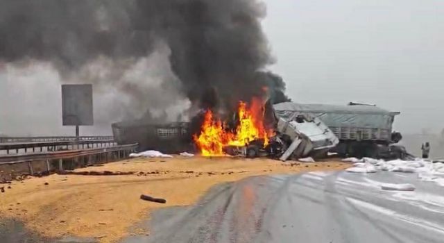 Kahramanmaraş-Gaziantep yolunda zincirleme kaza