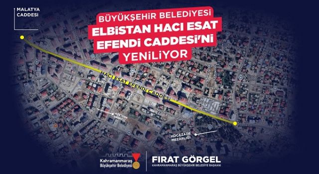 Büyükşehir, Elbistan Hacı Esat Efendi Caddesi’ni 30 Milyonluk Yatırımla Yeniliyor