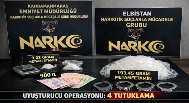 Kahramanmaraş’ta uyuşturucu operasyonu: 4 tutuklama