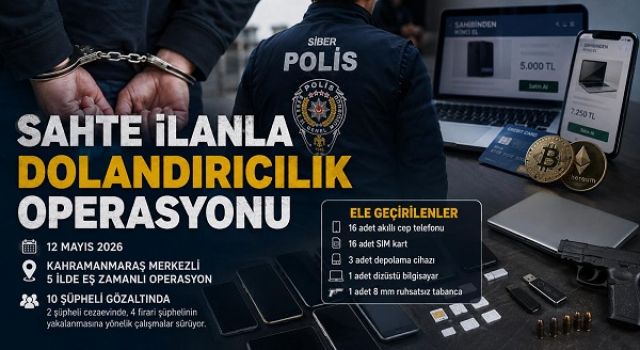 Kahramanmaraş merkezli dolandırıcılık operasyonunda 10 gözaltı
