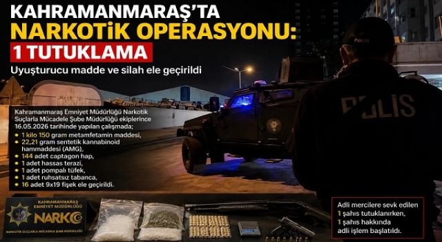 Kahramanmaraş’ta narko operasyon: 1 tutuklama