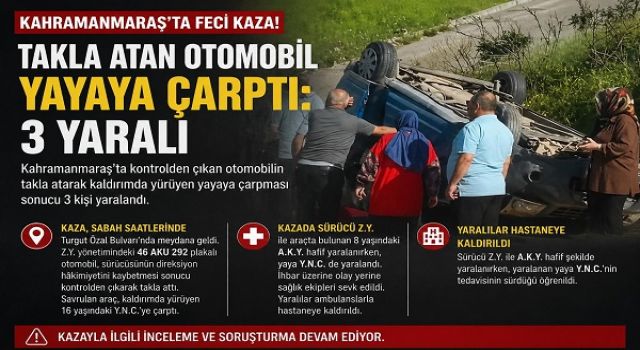 Takla Atan Otomobil Yayaya Çarptı: 3 Yaralı