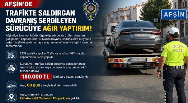 Trafikte Saldırgan Sürücüye 180 Bin TL Ceza