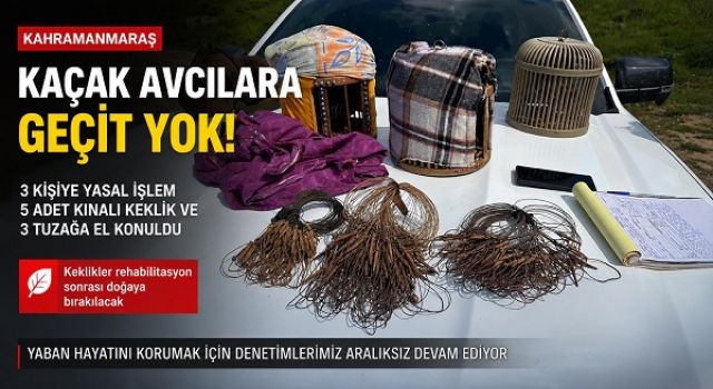 Kahramanmaraş’ta Kaçak Avcılığa Geçit Yok: 3 Kişiye Yasal İşlem