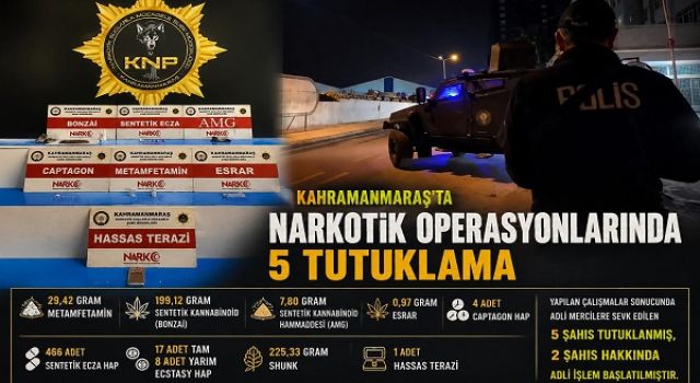 Kahramanmaraş’ta zehir tacirlerine operasyon