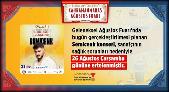 Semicenk Konseri, Sanatçının Sağlık Sorunları Nedeniyle 26 Ağustos’a Ertelendi!