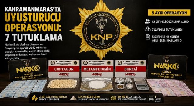 Uyuşturucu operasyonlarında 7 şüpheli tutuklandı