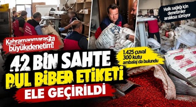 Kahramanmaraş’ta 42 bin sahte pul biber etiketi ele geçirildi