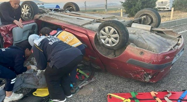 Kahramanmaraş’ta otomobil takla attı sürücü yaralandı