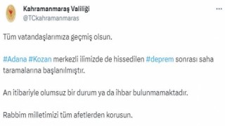 Kahramanmaraş Valiliği Sosyal Medya Hesabından Mesaj Yayımladı