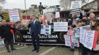 Aydoğar Uygun Olmayan Alan ve Orta Hasarlı Bina mağdurları ile Eylemdeydi