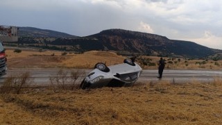Pazarcık’ta otomobil takla attı: 1 yaralı