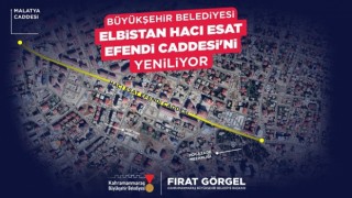 Büyükşehir, Elbistan Hacı Esat Efendi Caddesi’ni 30 Milyonluk Yatırımla Yeniliyor