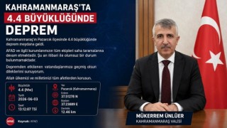 Kahramanmaraş’ta 4.4 Büyüklüğünde Deprem