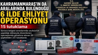Kahramanmaraş’ta Ehliyet Operasyonu: 15 Tutuklama