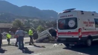 Otomobilin takla attığı kazada 1 kişi öldü, 4 kişi yaralandı
