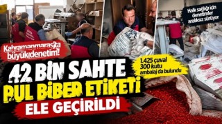 Kahramanmaraş’ta 42 bin sahte pul biber etiketi ele geçirildi