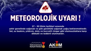 Şehir Genelinde Sağanak Yağış Uyarısı!